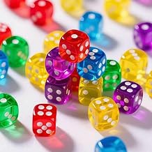 15 Color Dice Set, 15 Colorful Acrylic Dice That Changes Your Look with Light, 0.6 inch (16 mm) Sides, TRPG Board Game, Interior Decoration