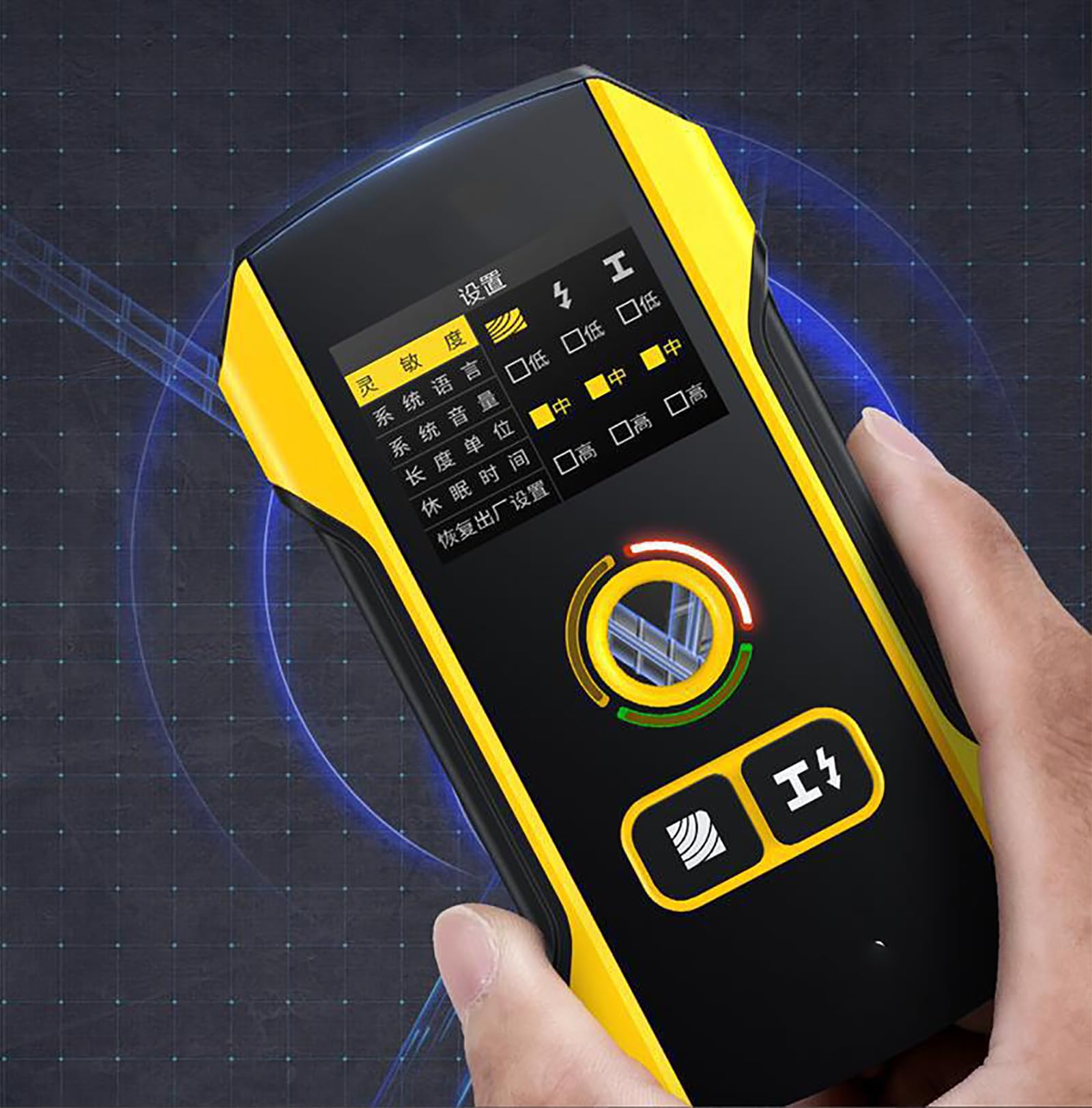 McbeAn Detector De Metales Multifuncional para Paredes, con 3 Modos: Detección Precisa, Marca De Posicionamiento Y Advertencia De Detección. para Metal, Cable Y Madera