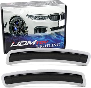 Euro Black-Out Smoked Front Bumper Side Marker Reflex Lens Compatible With BMW 2019-26 G20 3 Series 320i 330i 340i M340i, 2020-26 G22 4 Series 420i 430i 440i M440i Coupe/Convertible ONLY