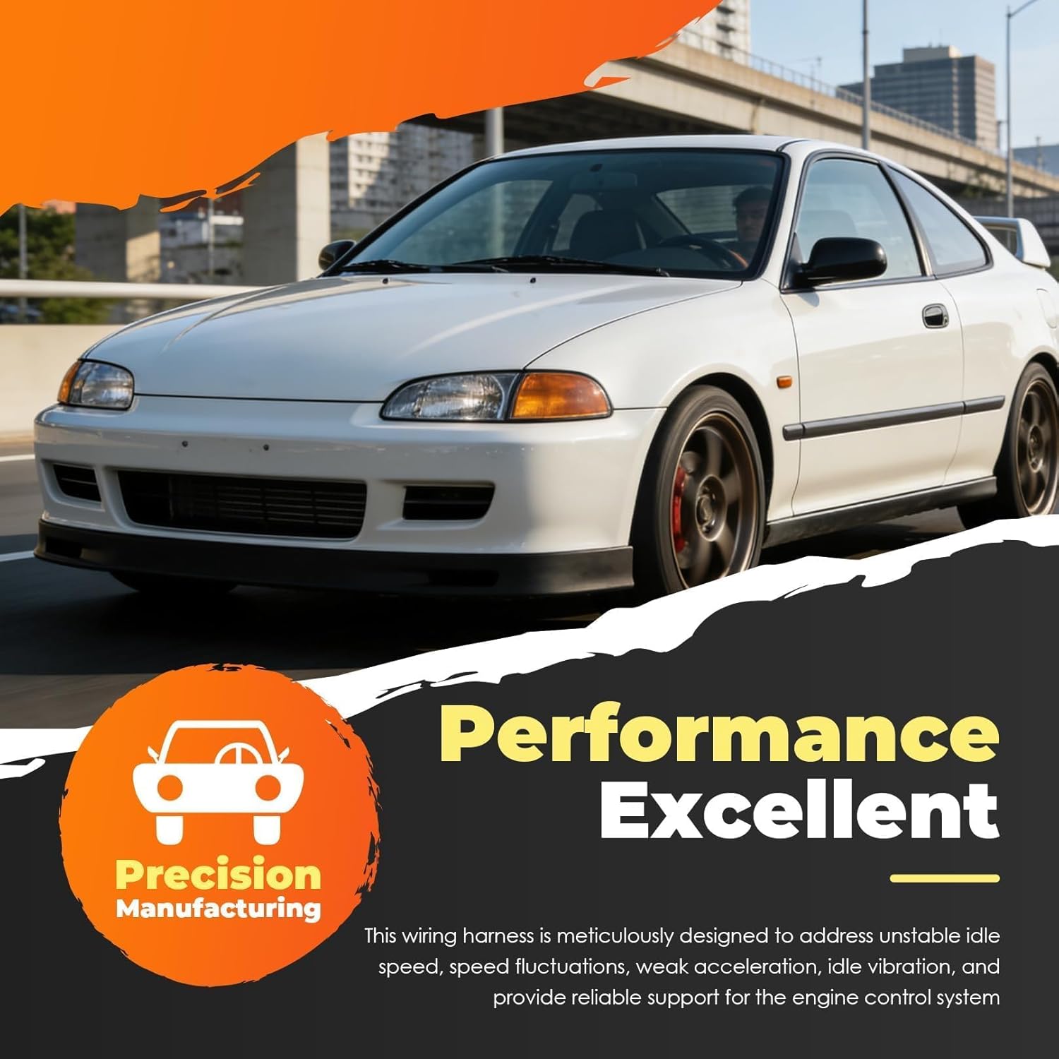 CNCH-OBD2-1 D & B-Series Engine Wiring Harness Compatible with Civic Integra B16 B18 D16 OBD2 Tucked Budget Engine Harness CNCHOBD21