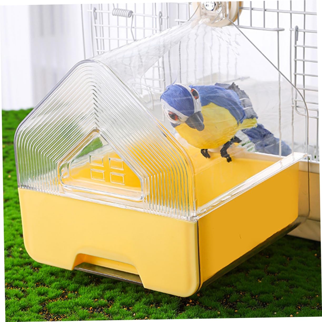 2pcs Parrot Bath Tub Cage Hanging Bathtub for Cockatiel Parakeet Bird Bathing Drinking