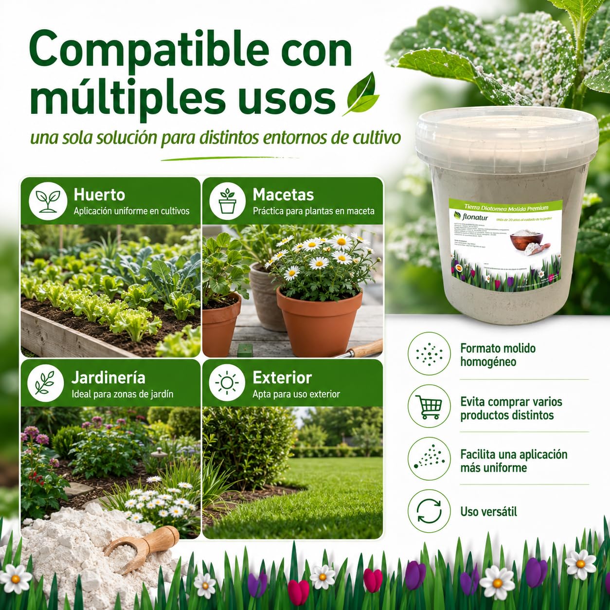 Tierra diatomea molida natural 5kg, múltiples usos, tratamiento eficaz contra insectos por deshidratación y fertilizante natural, control de plagas