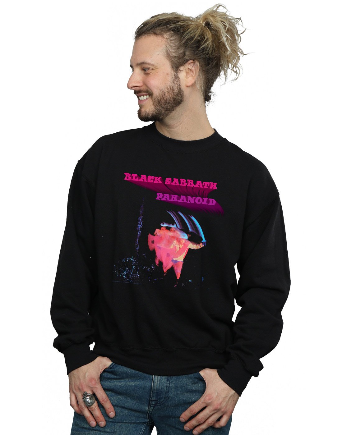 Absolute Cult Black Sabbath Men's Paranoid Album Cover Sweatshirt Black Large