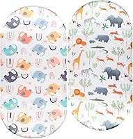 Vista 1 de Juego de sábanas de moisés, 2 unidades de satén ultra suave de seda para rectángulo, reloj de arena, oval, colchón de moisés protector