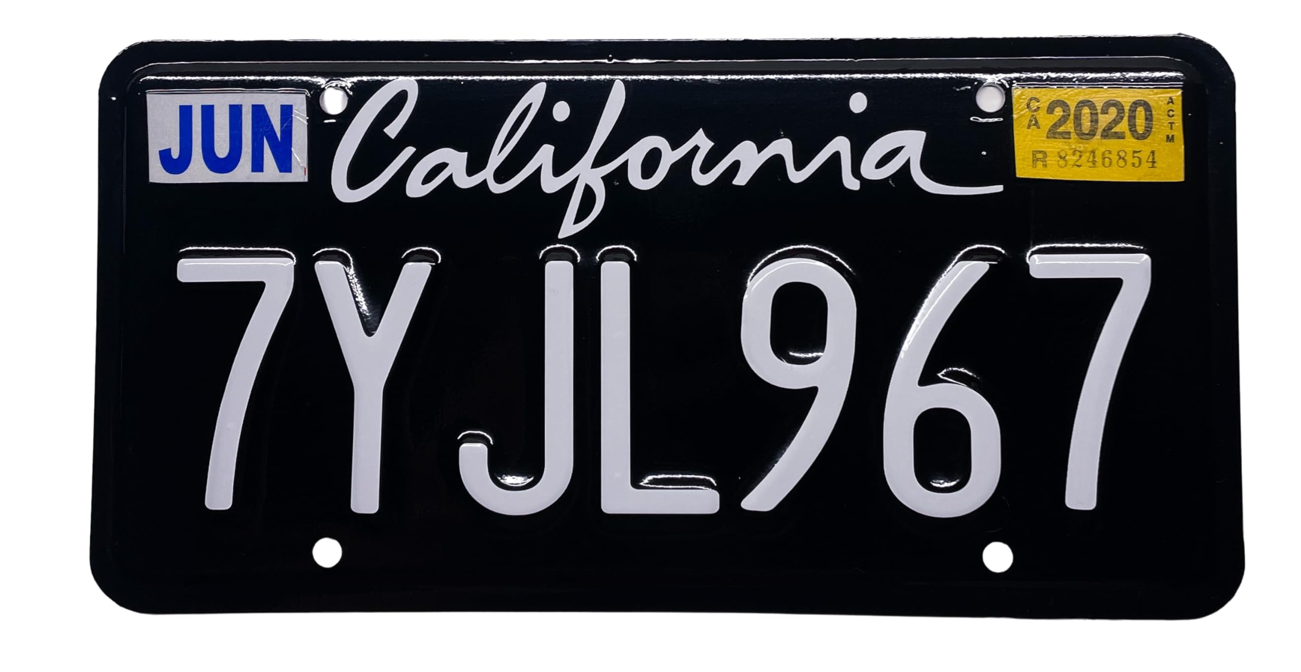 California CA Car Vehicle Truck Sedan License Plate Tag Metal California Print Gloss Black & White, Yellow, and Red w Aluminum Plate Custom Special Interest Number Plate Sign (White)