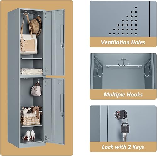 Miniatura 4 de Taquillas de metal para empleados, armario de acero grande, armario de pared de metal, caja de seguridad para empleados de oficina, gabinete de