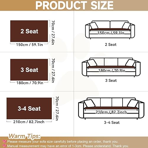 Miniatura 8 de OTOB Funda de sofá para perros, lavable, apta para mascotas, antideslizante, de felpa, mullida, para sofá biplaza, funda de sofá, funda de sofá