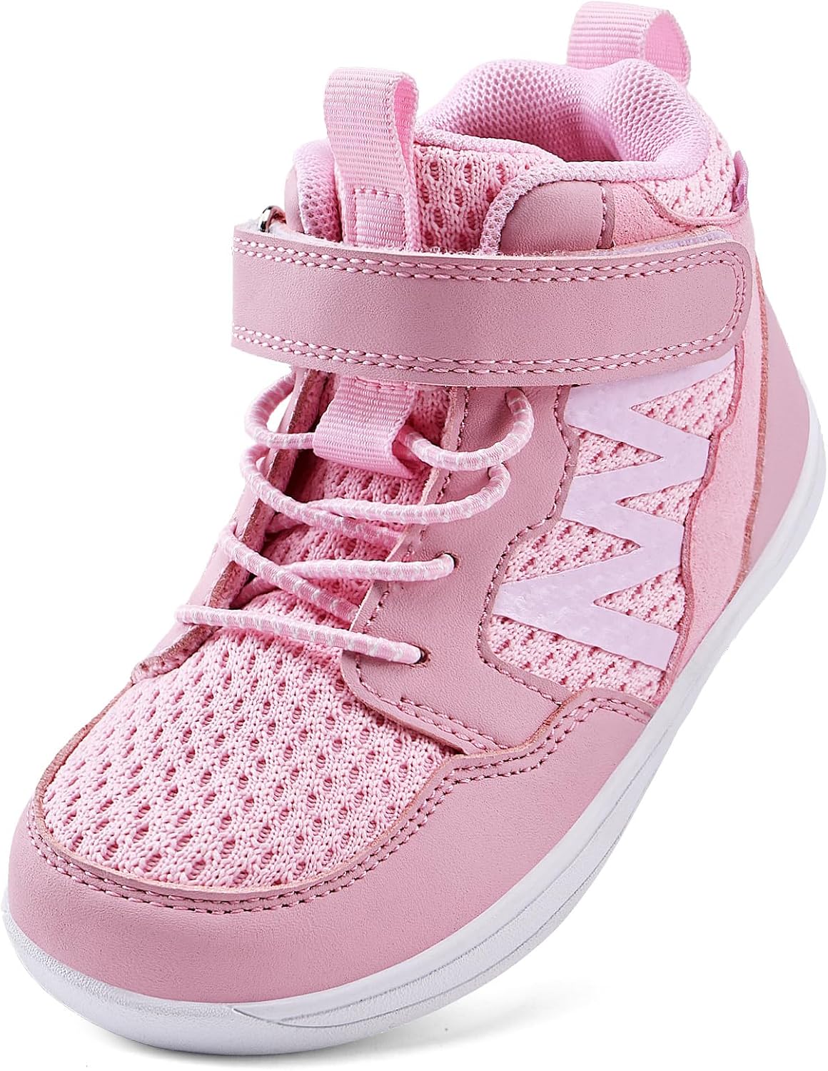 WateLves Toddler Little Kids Wide Barefoot Shoes Girls Boys Boots Breathable High Top Adjustable Strap Sneakers Lightweight Sport Athletic Zero Drop