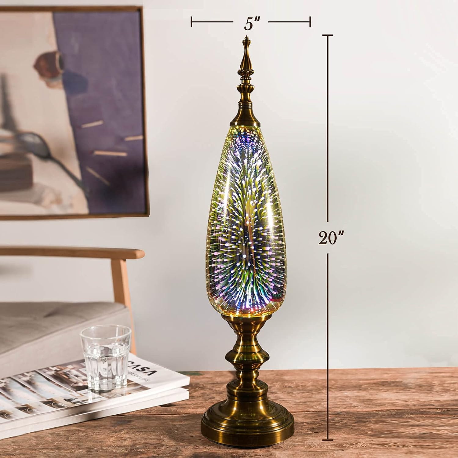 Porseme Table Lamp Pillar+Vase(Both with Bulb Included)