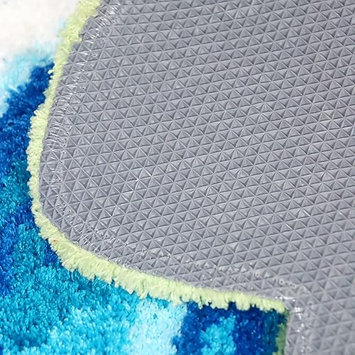 Miniatura 7 de UKELER Lindas alfombras de baño con rosas azules, antideslizantes, absorbentes, peludas, suaves, con flores, para decoración de cocina, 27.5 x 23.6