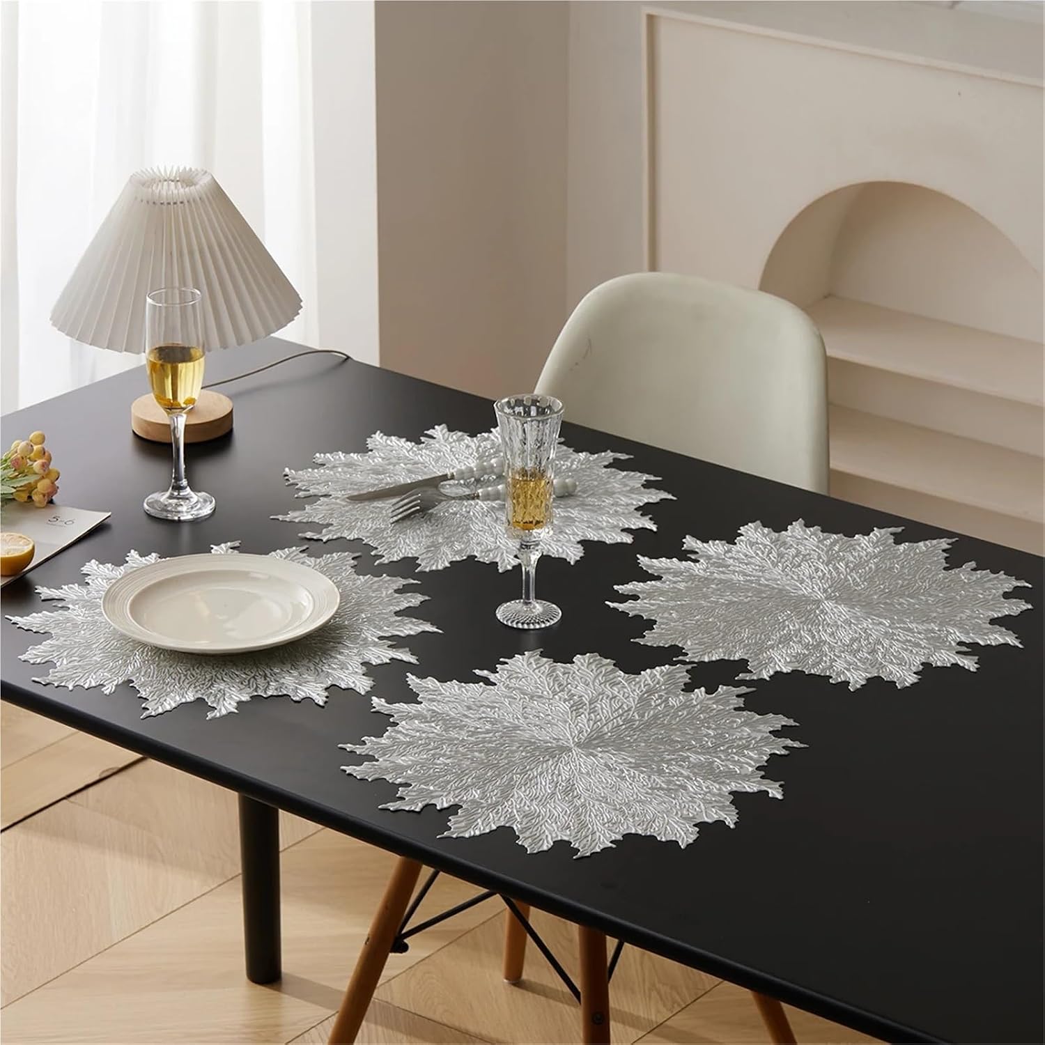 PVC Branch Placemat Dining Decorative Heat Table Pad Coasters Home Party Wedding(Green)