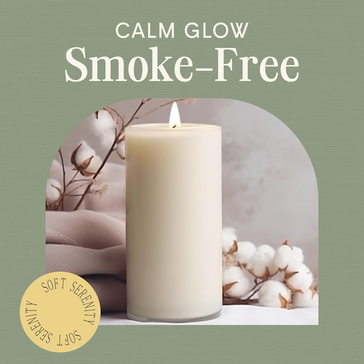 Mister Candle Dripless Vanilla Scented Ivory Pillar Candles Set of 3, Hand Made Vanilla Pillar Candles with Essential Oils for Home Decor, Premium Wax, 80 Hr Burn Time (3x6 inch) - Image 4