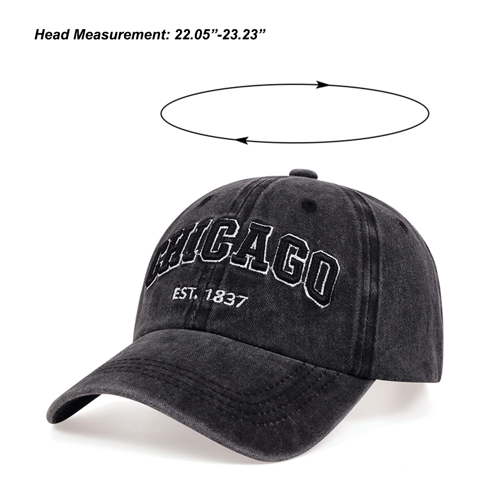 Chicago Dad Hat - 3D Embroidery Vintage Baseball Cap For Men & Women