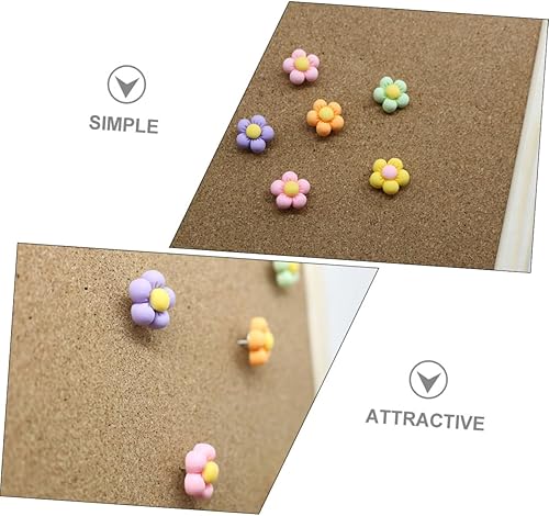 Miniatura 6 de GRIRIW 30Pcs Accessories Multi-Function Thumb Tacks pushpins Delicate Desk Flower Shape Replaceable Macaron Work Desk Decor Supplies Metal