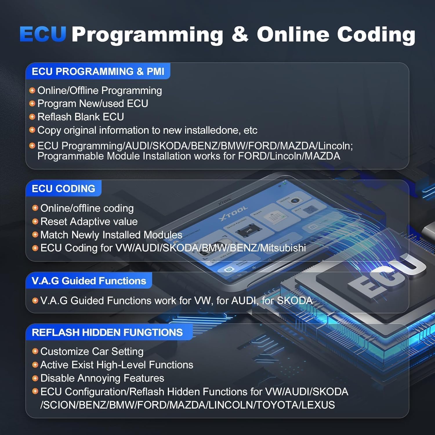 XTOOL D9S Pro V2.0 ECU Programming and Online Coding