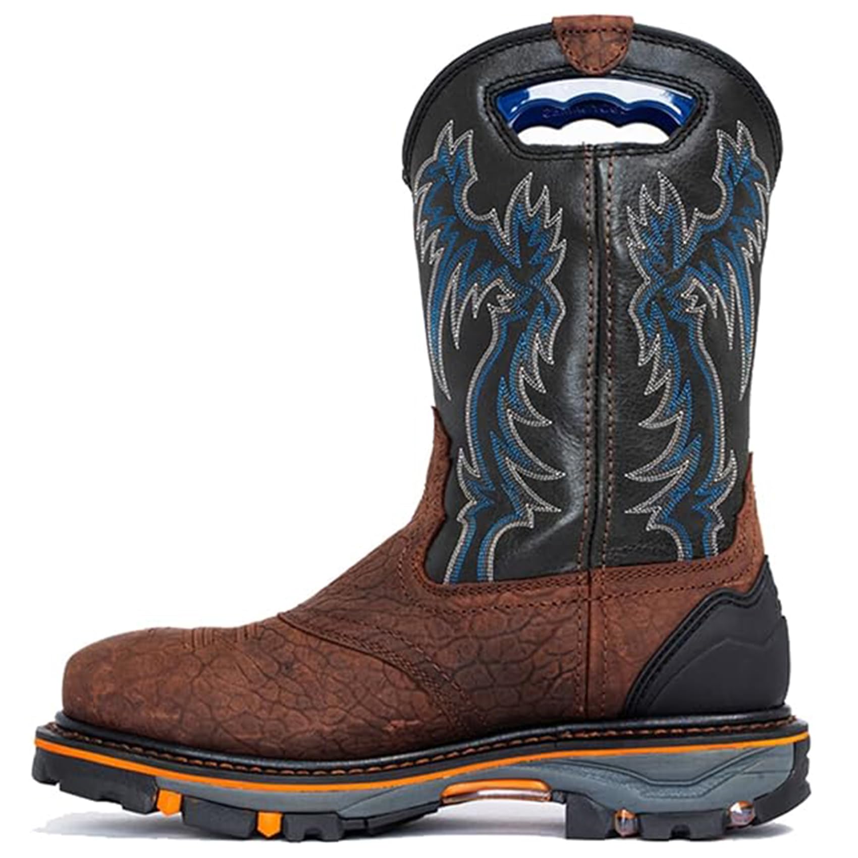 Stivali da Cowboy Western in Pelle con Punta Quadrata da Uomo Stivali da Lavoro Casual a metà Polpaccio Stivali Country Ricamati in Pelle Stivali Country Tradizionali Tradizionali
