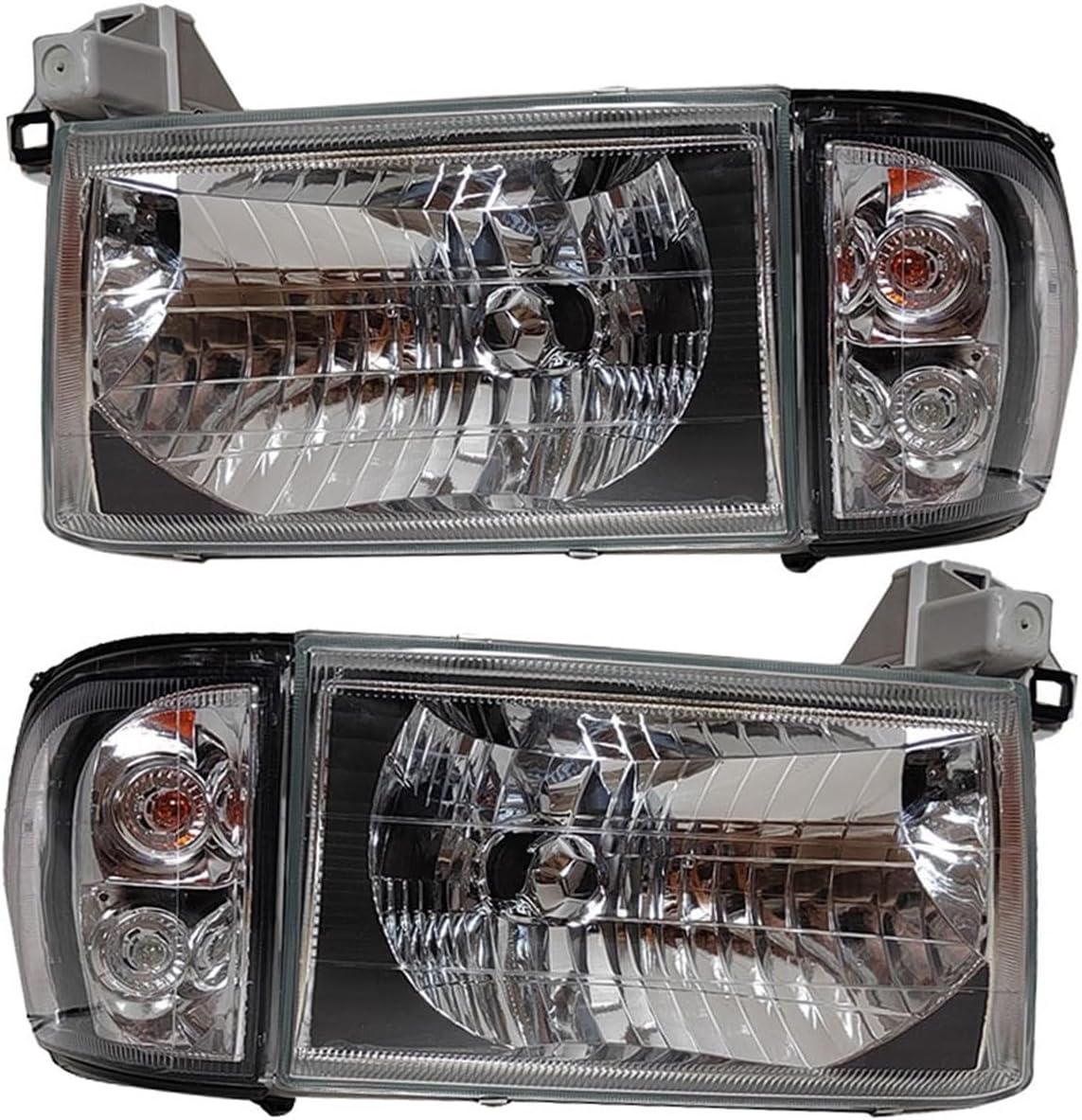 Car Headlights Turn Signal Corner Lamp Compatible with Toyota Compatible with Hilux Surf KZN185 RZN185 1996 to 2000 8115035310 8111035330(4pcs Black White)