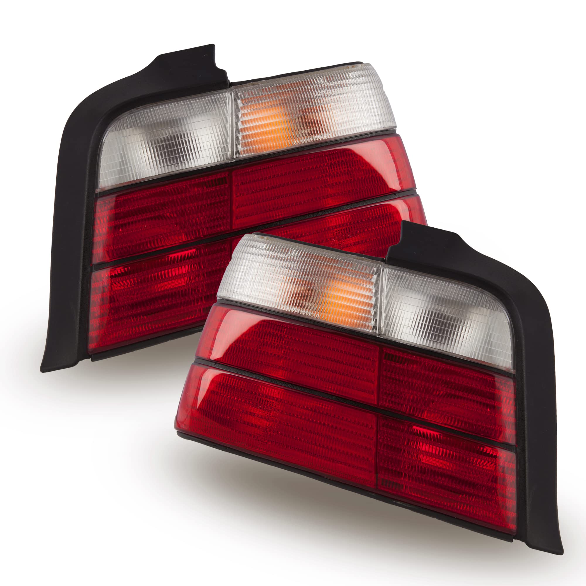 Luces traseras VR-1753 - Conjunto de luces traseras portalamparas coche (1 par, lado del conductor y del pasajero, aspecto deportivo, color rojo y blanco)