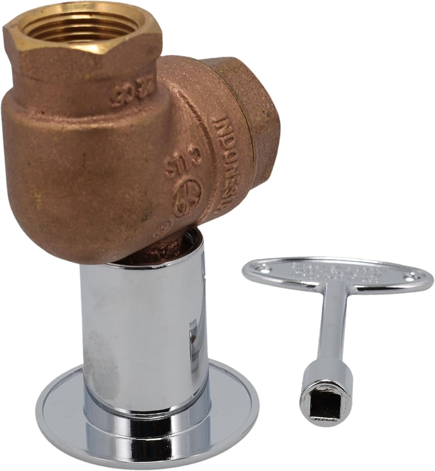 Supplying Demand BVL-3LK-CP Fireplace Fire Pit | 3/4" IPS Angle Log Lighter Ball Valve with Chrome Plated Cover and Key