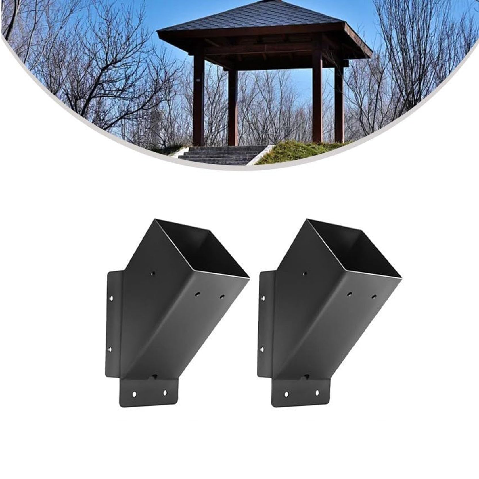 LQSYBHD 45 Degree Angle Brackets for Pergola Kits Heavy-Duty Metal Gazebo Brackets Angle Support Bracket for Universal DIY Pergola Bracket Kit with Lumber Compatibility(Size:2pcs)