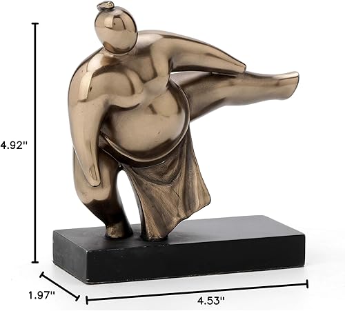 Miniatura 7 de Veronese Design 4 7/8 pulgadas japonés abstracto sumo luchador Stomp figura de resina acabado bronce