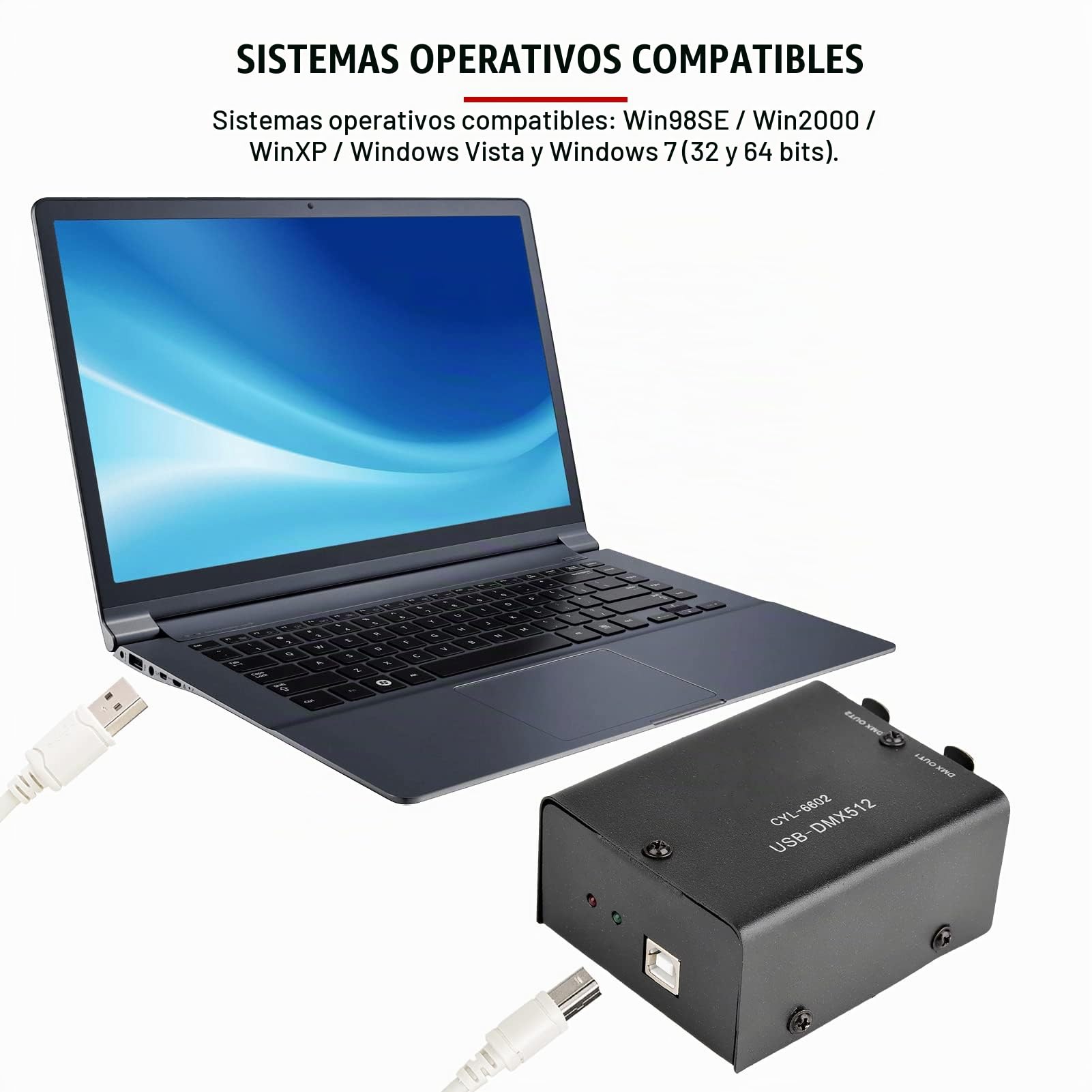 512 Canales USB a DMX DMX512 LED Light DMX-Stage Lighting Controller Módulo decodificador de Canales