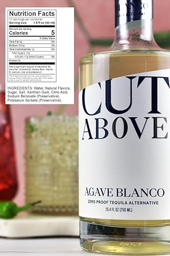 Miniatura 2 de CUT ABOVE Zero Alcohol Agave Blanco Tequila | Premiado Espíritu sin alcohol prémium para cócteles sin alcohol | 25.4 onzas líquidas (25.4 fl oz)