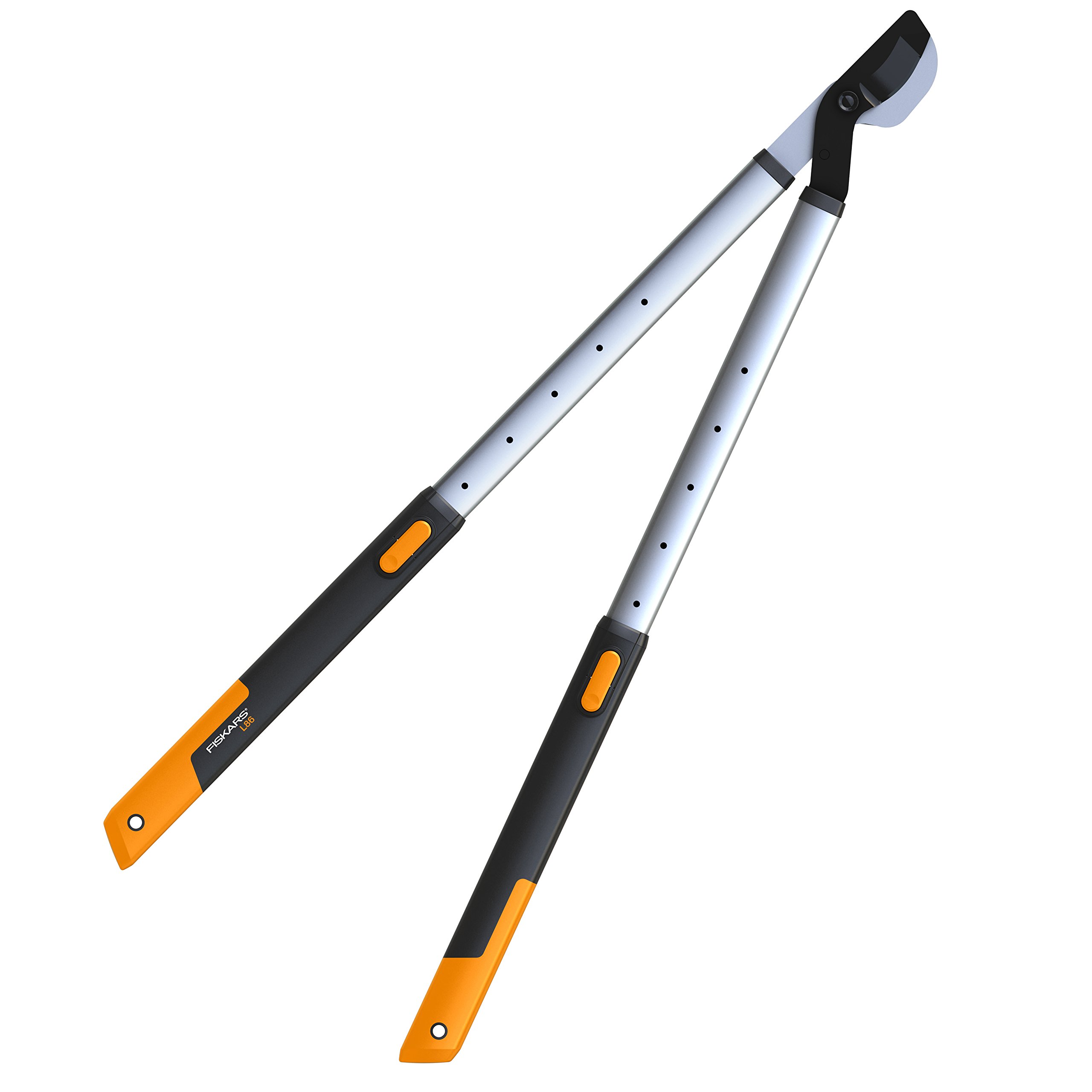 Fiskars SmartFit Bypass-Teleskop-Astschere für frisches Holz, Grifflänge: 66 bis 90 cm, Schwarz/Orange, L86, 1013564 & Bypass-Gartenschere für frische Äste und Zweige, Länge 20 cm, Schwarz/Orange