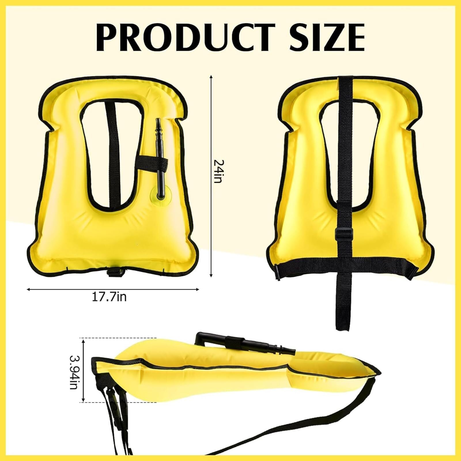 Kamizelka Kajakowa dla Dorosłych z Zamkami Błyskawicznymi i Rurkami do Snorkelingu, Regulowana Neoprenowa Kamizelka Kajakowa do Pływania Snorkeling Paddle Boarding Sporty Wodne