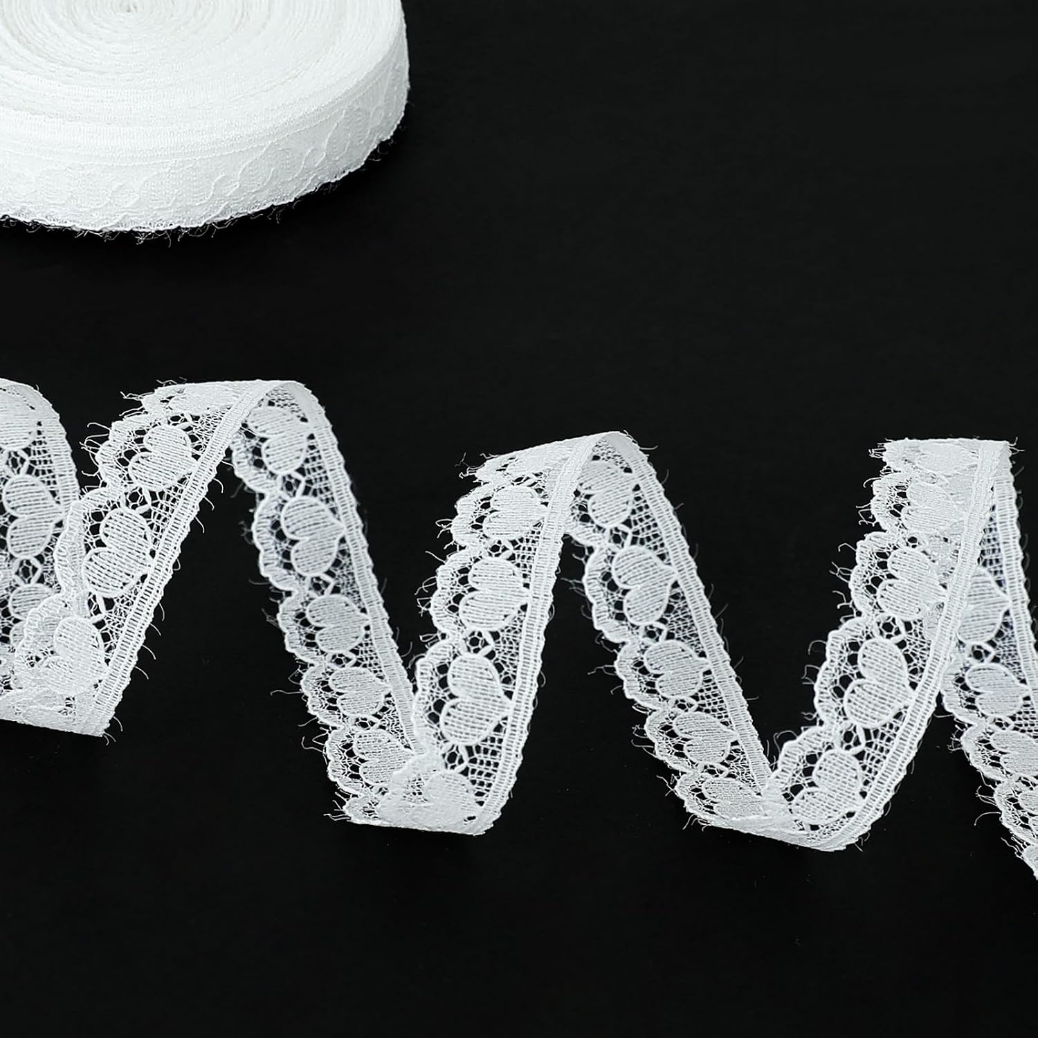 1 inch White Lace Ribbon for Gift Wrapping, 20Yard Lace Trim Ribbon for Sewing Crafts, Dress Decoration, White Floral Ribbons for Flower Bouquet, Christmas, Party Decorations, Wedding