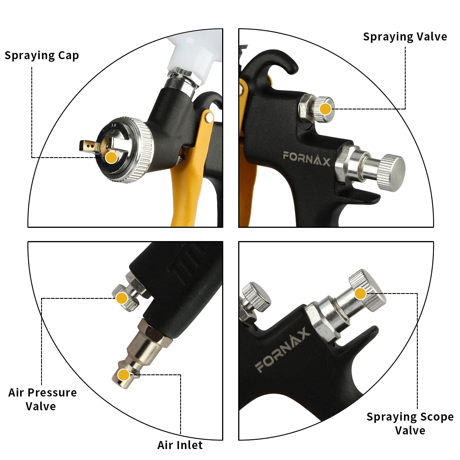 1.4mm Nozzle 600cc Professional Gravity Feed HVLP Paint Spray