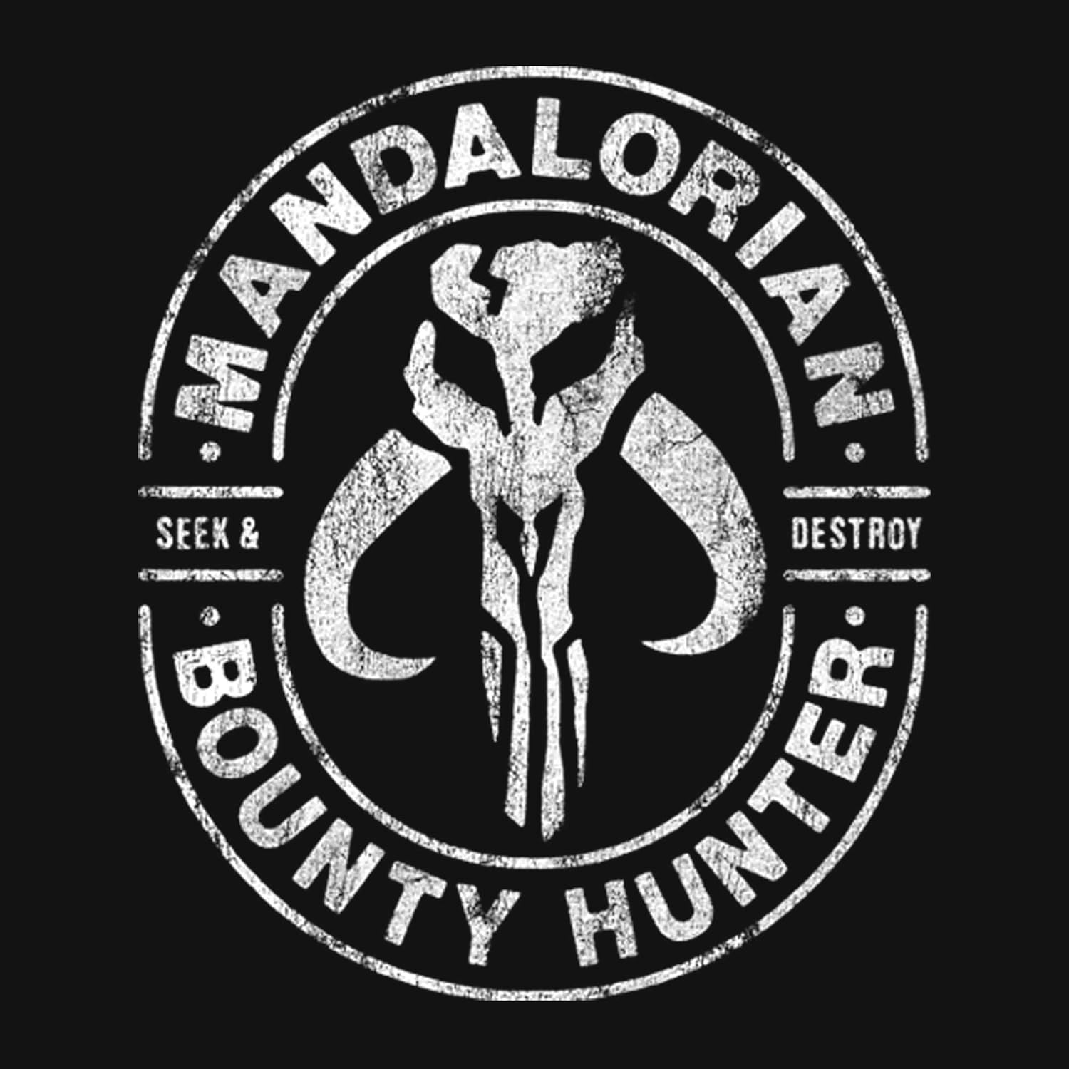 Men's Star Wars: The Mandalorian Seek & Destroy Stamp Pull Over Hoodie