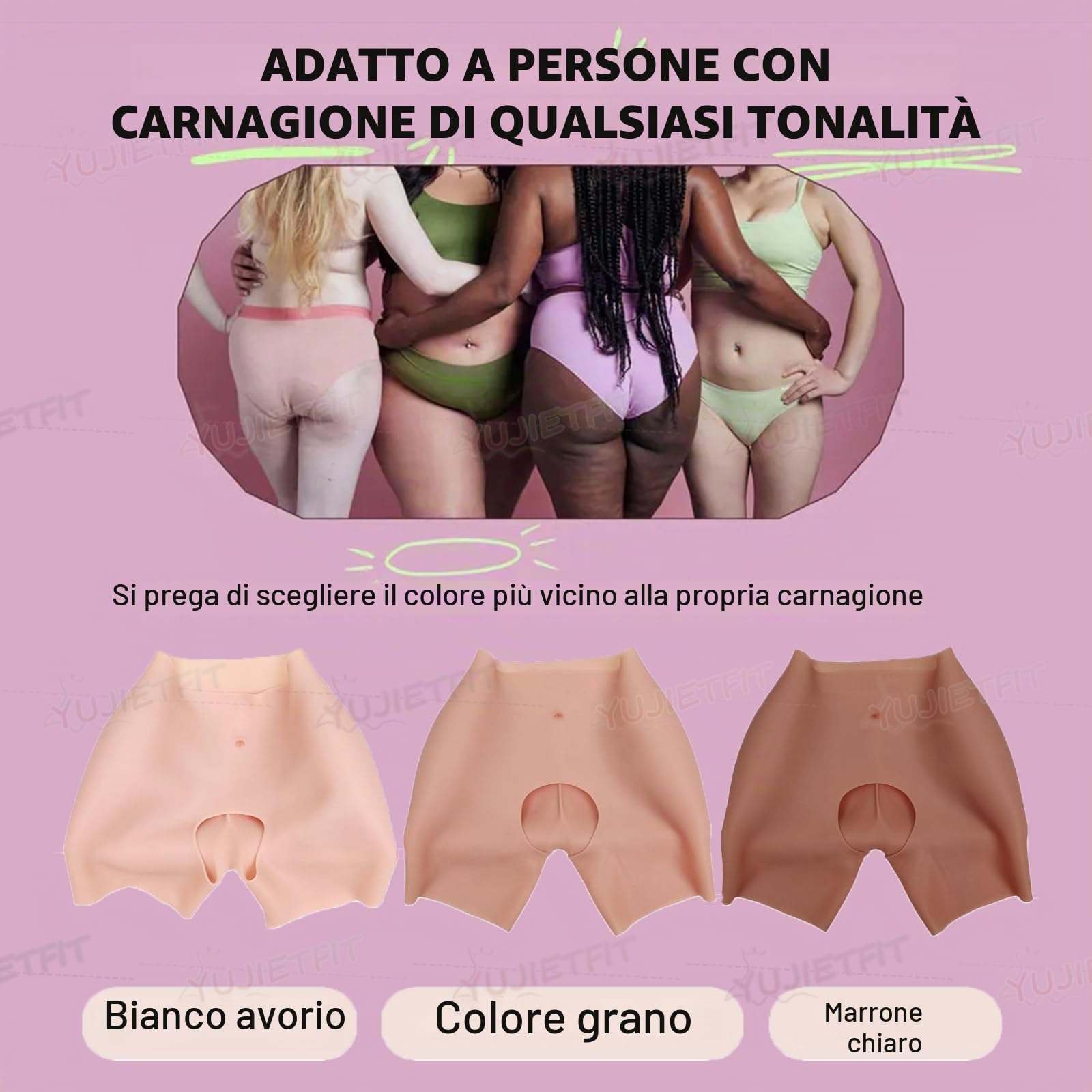 Adima Mutandine in Silicone con Imbottitura Finta per Glutei, Mutande Modellanti per Crossdresser, Pantaloni per Aumentare i Fianchi per Transgender e Drag Queen