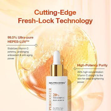NEUTRIHERBS 20% Vitamin C Serum, Antioxidant Even Skin Tone-0.77 Fl Oz | Brighten & Anti-Aging & Boost Collagen, Revive Glow Dullness Uneven Skin, Nature Lightweight Skincare for Women and Men