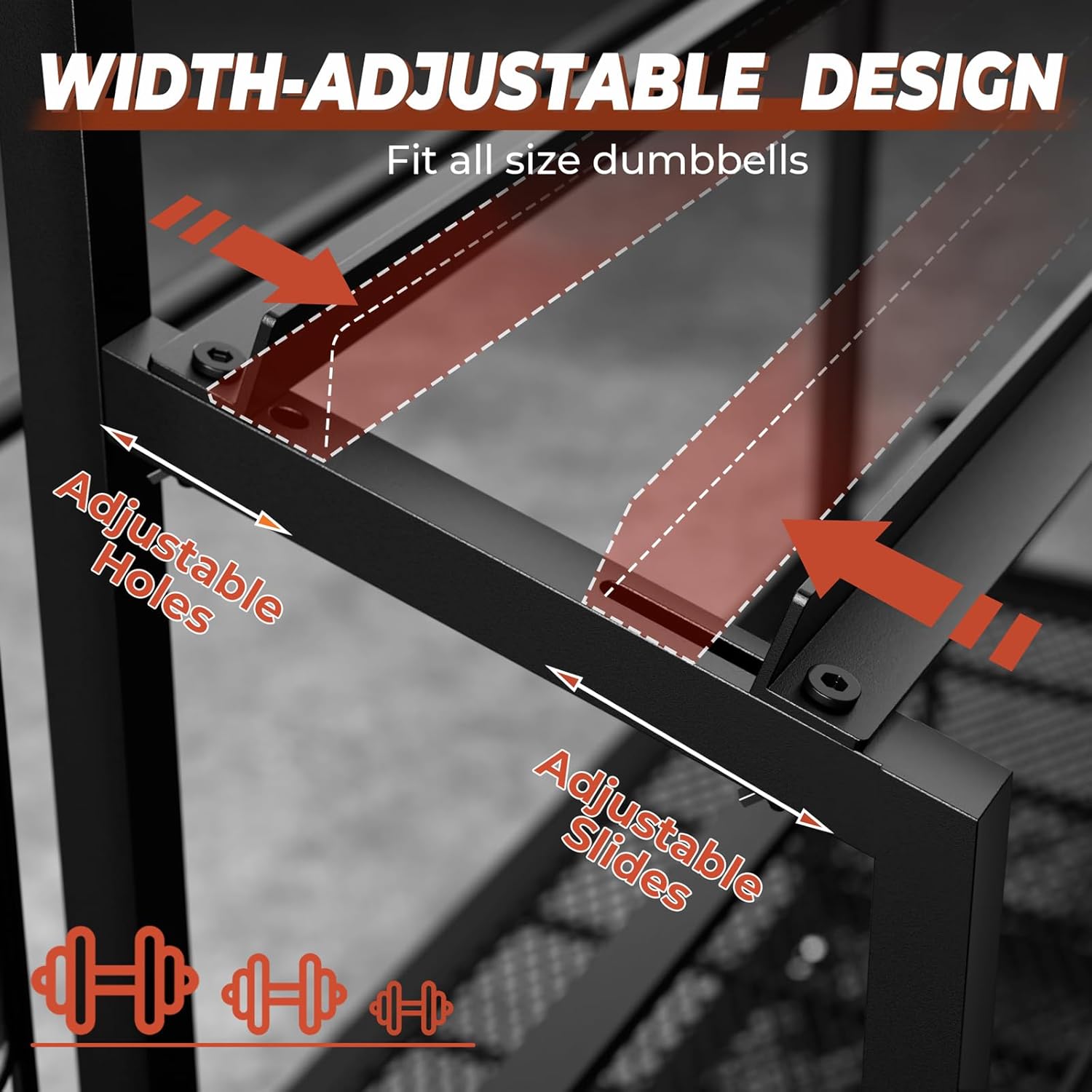 Dumbbell Rack Weight Stand Only - Adjustable Weight Rack for Dumbbells, Home Gym Storage Rack for Yoga Mat Foam Roller Kettlebells, Workout Equipment Storage Organizer With Wheels