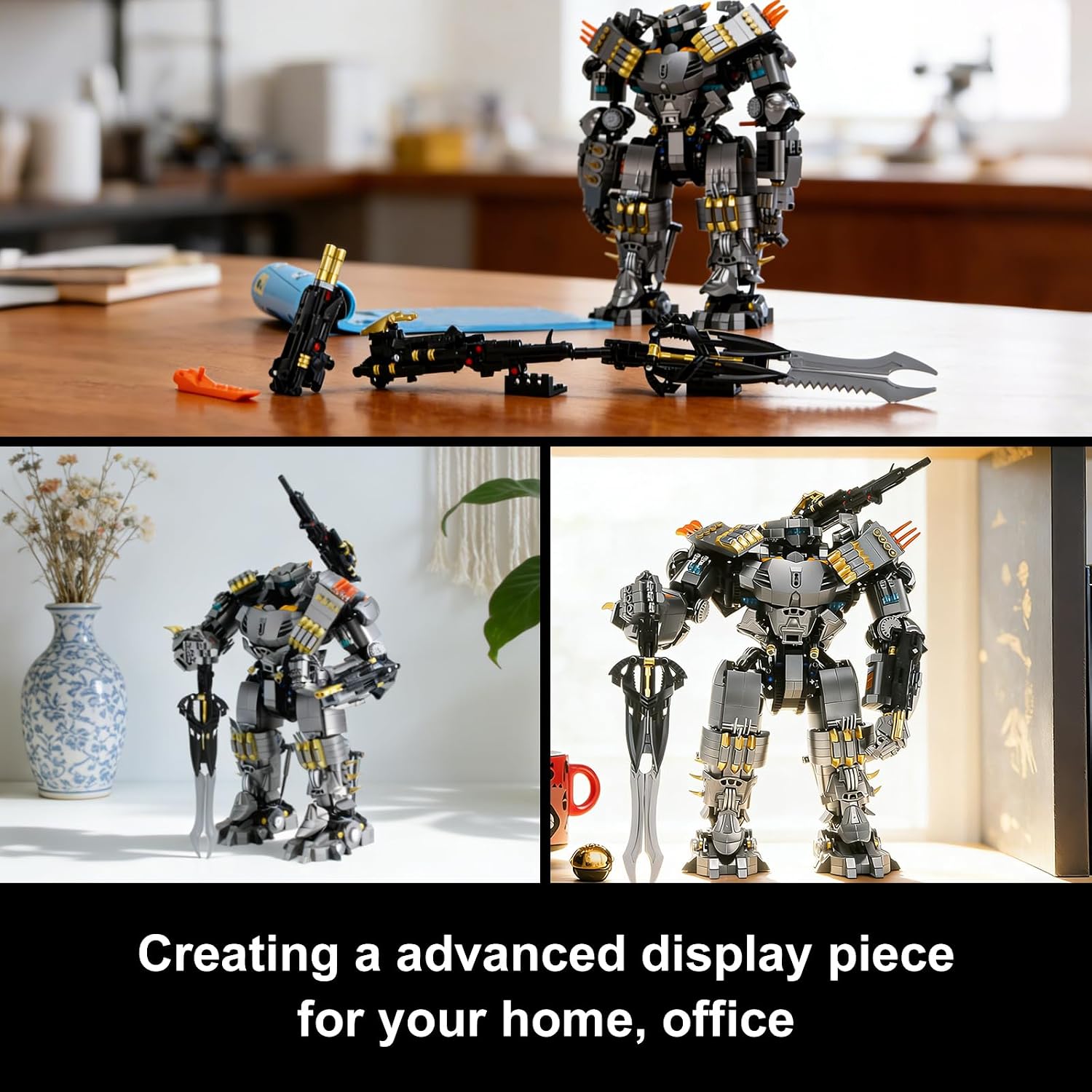 Heavy Bat Mech Action Figure, Building Set for Adults, Ages 14+, Collectible Super Hero Themed Model Kit to Display or Play, DIY Home Decor, Gift Idea for Birthday, (2234PCS, A-19008)