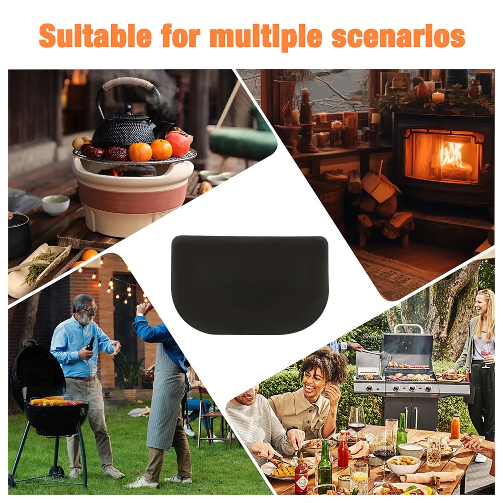 Tappetino Ignifugo Per Camino - Protezione Da Braci E Scintille | 50x80 Cm Nero - Foto 6