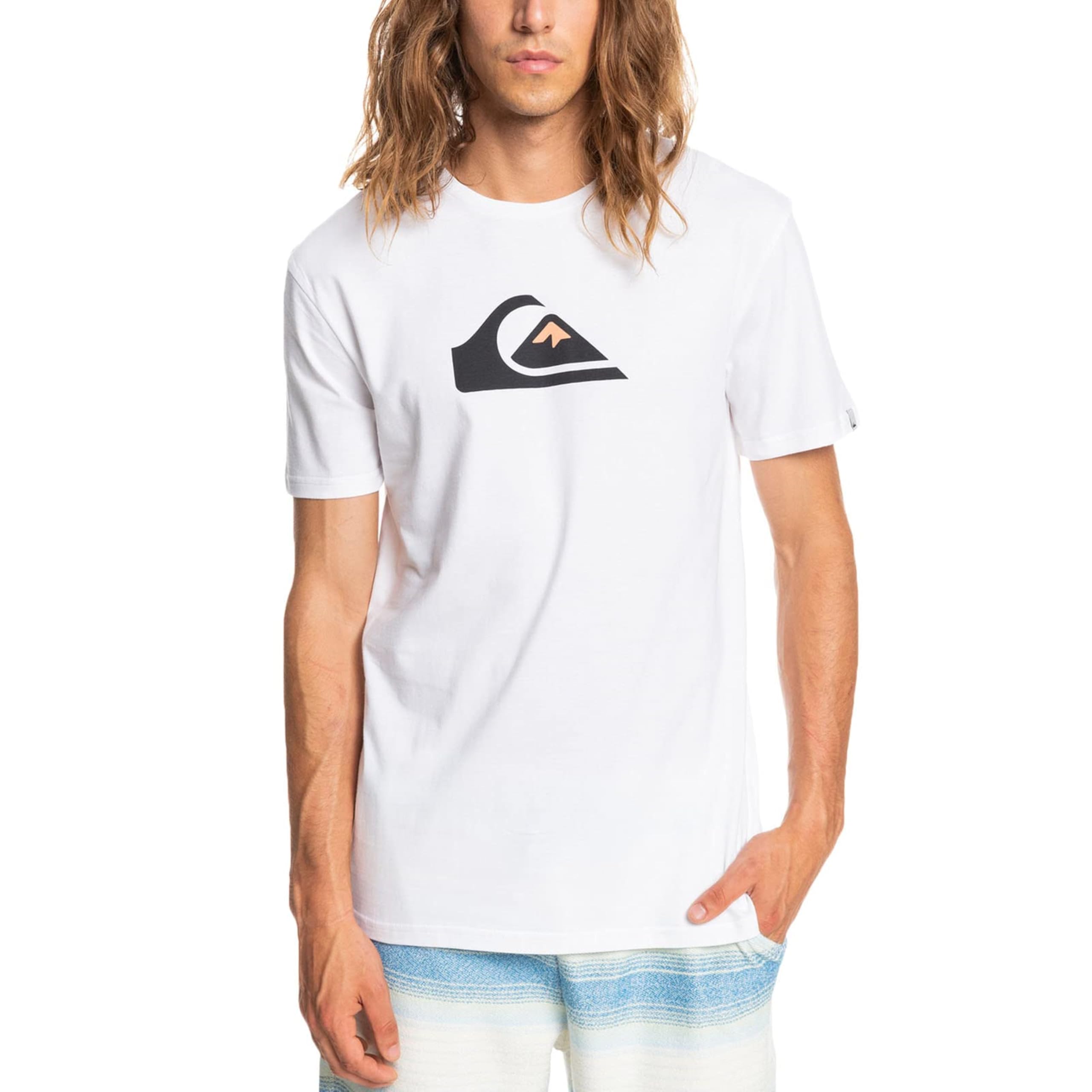 Quiksilver Men's Comp Logo Short Sleeve Top T Shirt Black