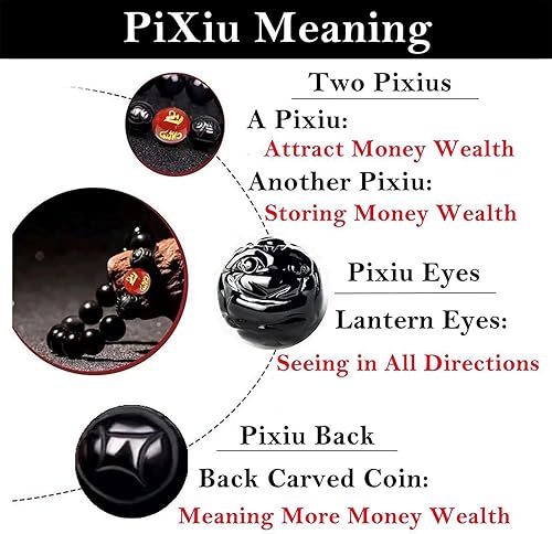 Miniatura 4 de Pulsera de obsidiana negra, pulsera de obsidiana negra Feng Shui para mujeres, hombres y parejas, hecha a mano con piedra tallada de ojo de tigre