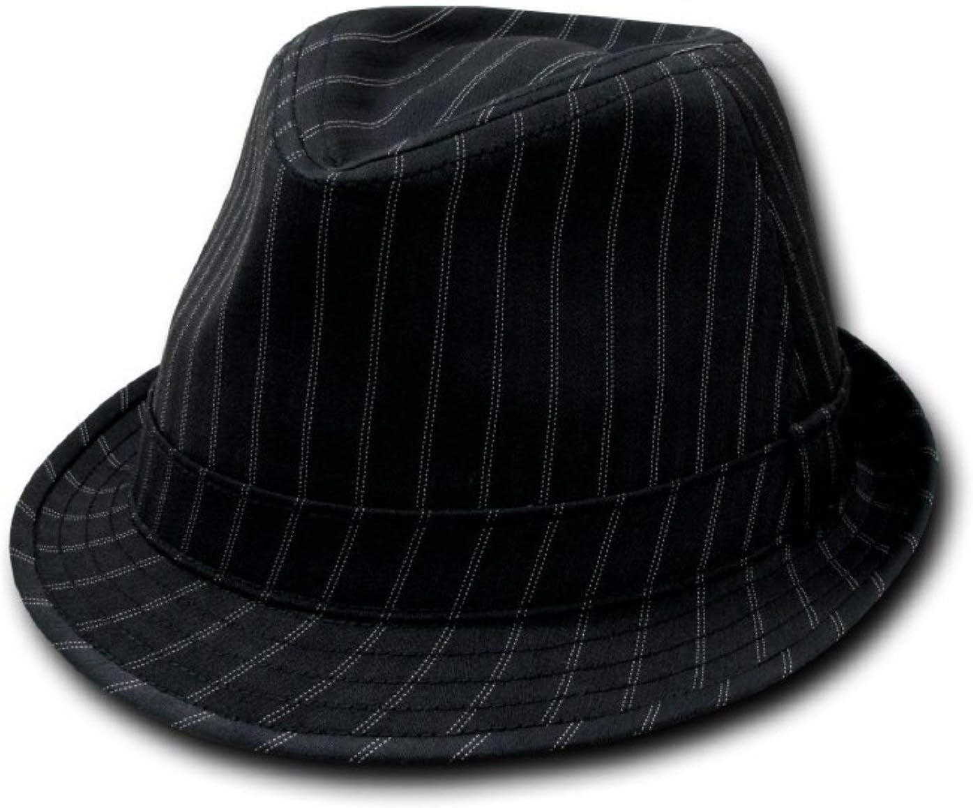 Decky Double Pinstripe Fedora Hat Black (Large/XL) at Amazon Men’s