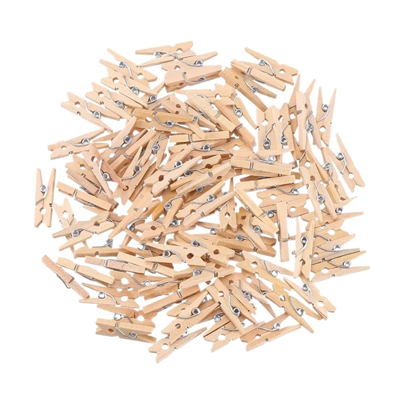 100-500PCs Mini Wooden Clips Photo Clothespin DIY Wedding Party Clip Pegs For Colthes(0.3x2.5cm 500pcs)