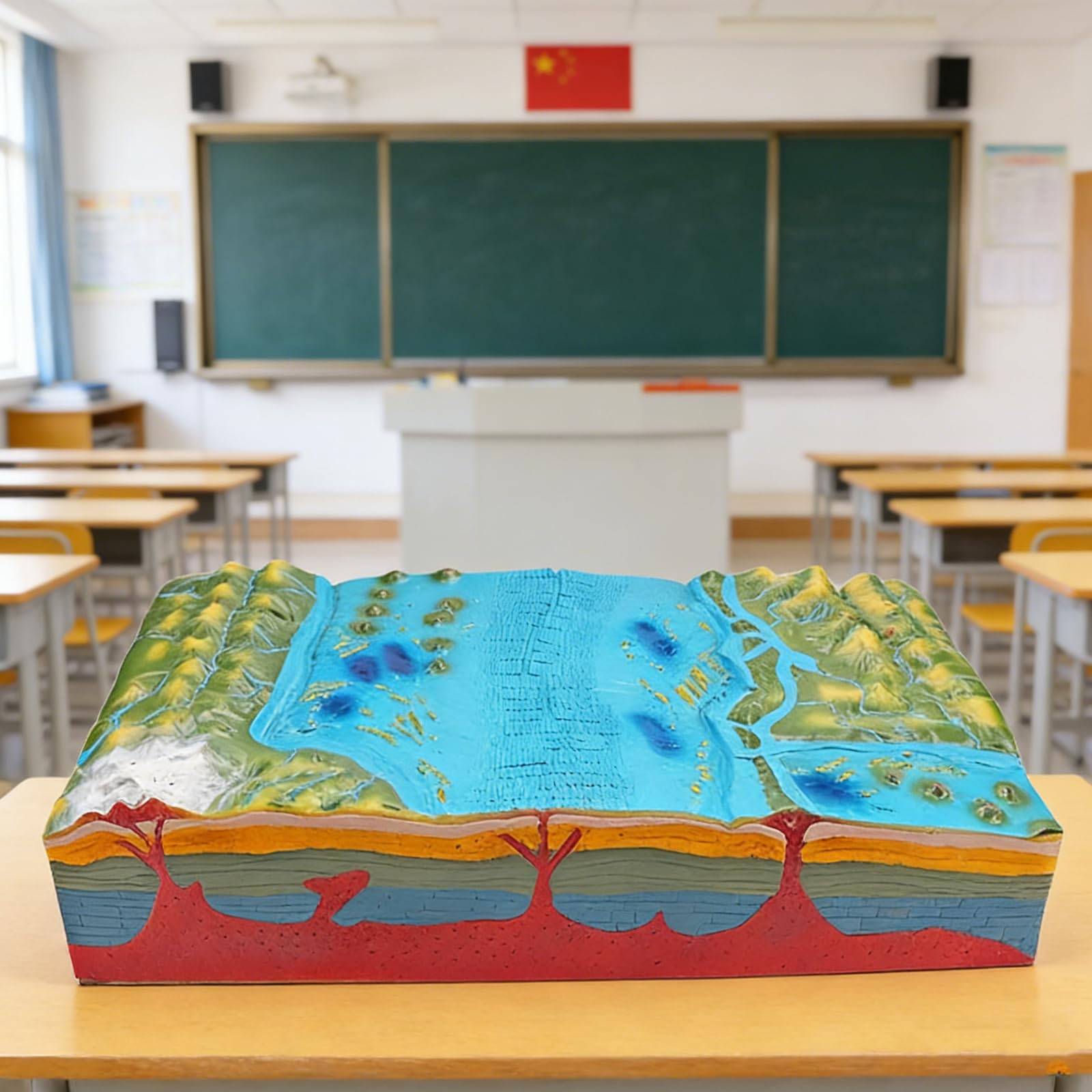 SICWEDIM Geological 3D Plate Tectonic Model, Plate Tectonics and Geomorphological Models, Seabed Topography Model, for Geography Demonstration in Junior and Senior High Schools