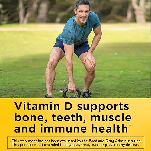 Miniatura 2 de Nature Made Vitamina D3 K2, 5000 UI (125 mcg) Vitamina D, suplemento dietético para el apoyo a la salud de los huesos, dientes, músculos e