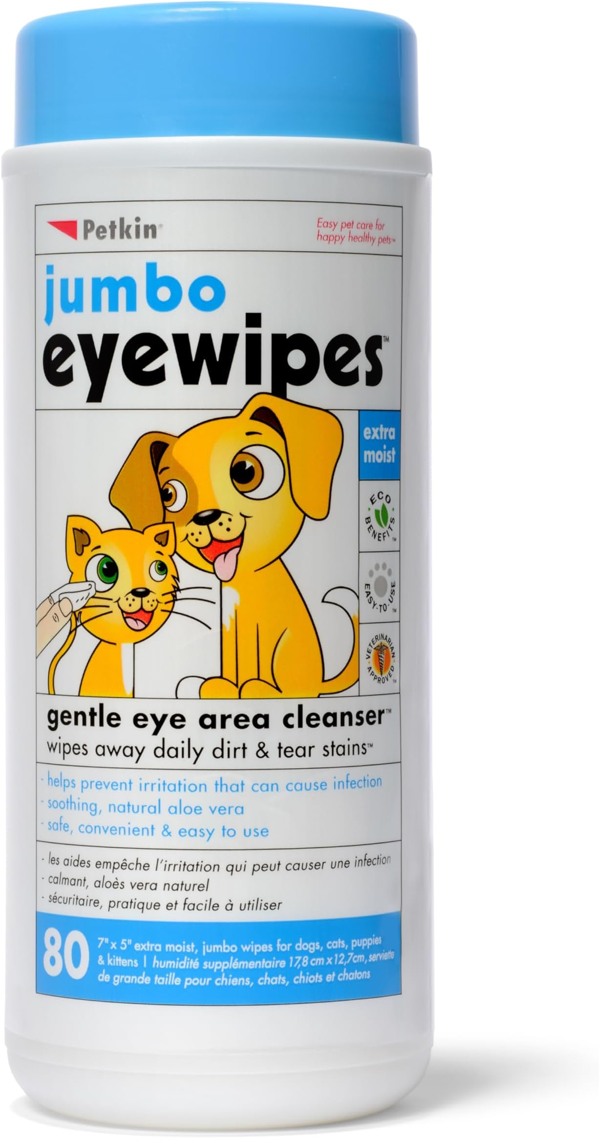 Petkin Jumbo Eyewipes (400 G, Multicolor)