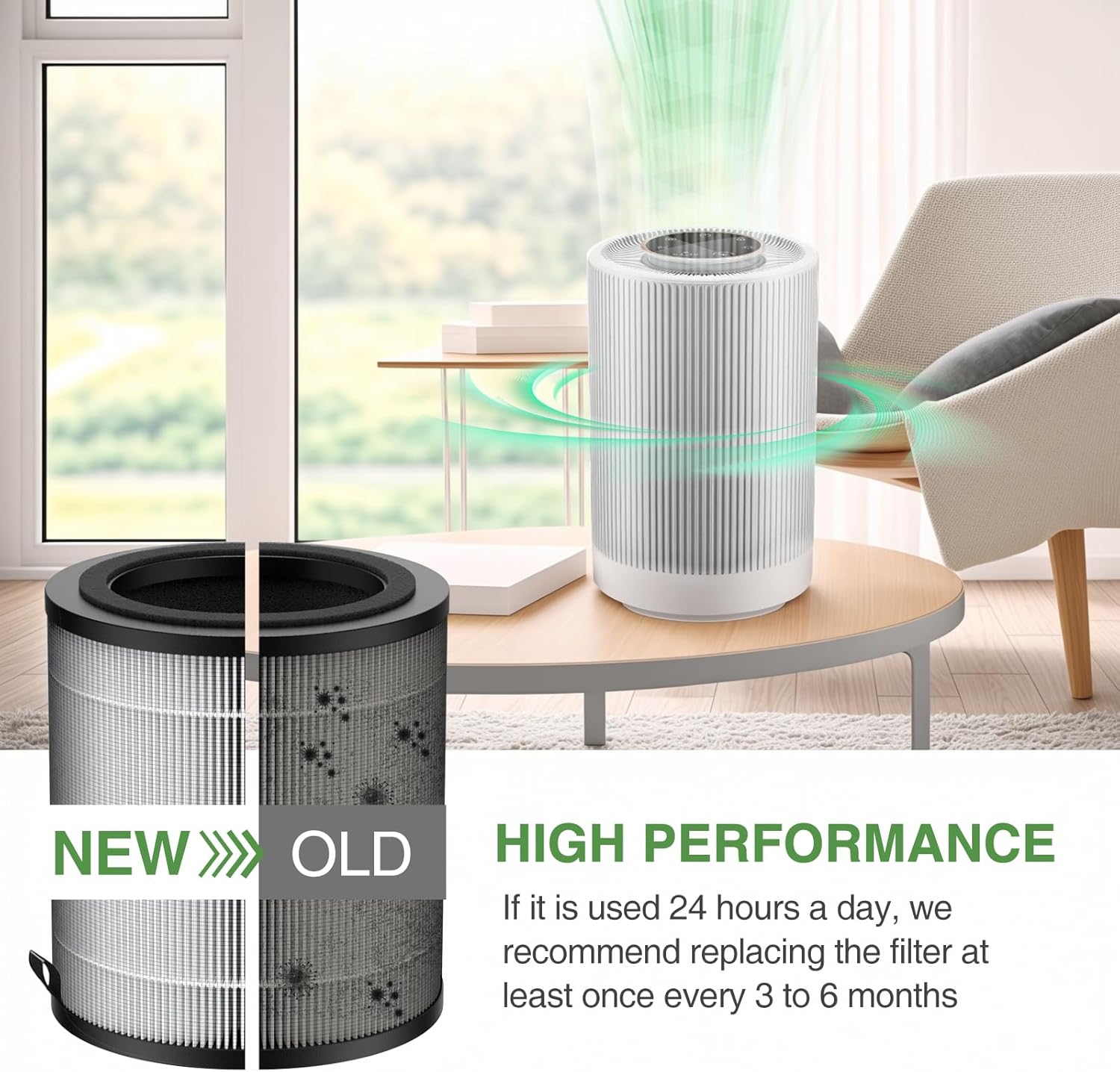 JF100 Replacement Filter, 3-in-1 Pre-Filter, HEPA and Activated Carbon Filtration System, 2 Pack - Image 4