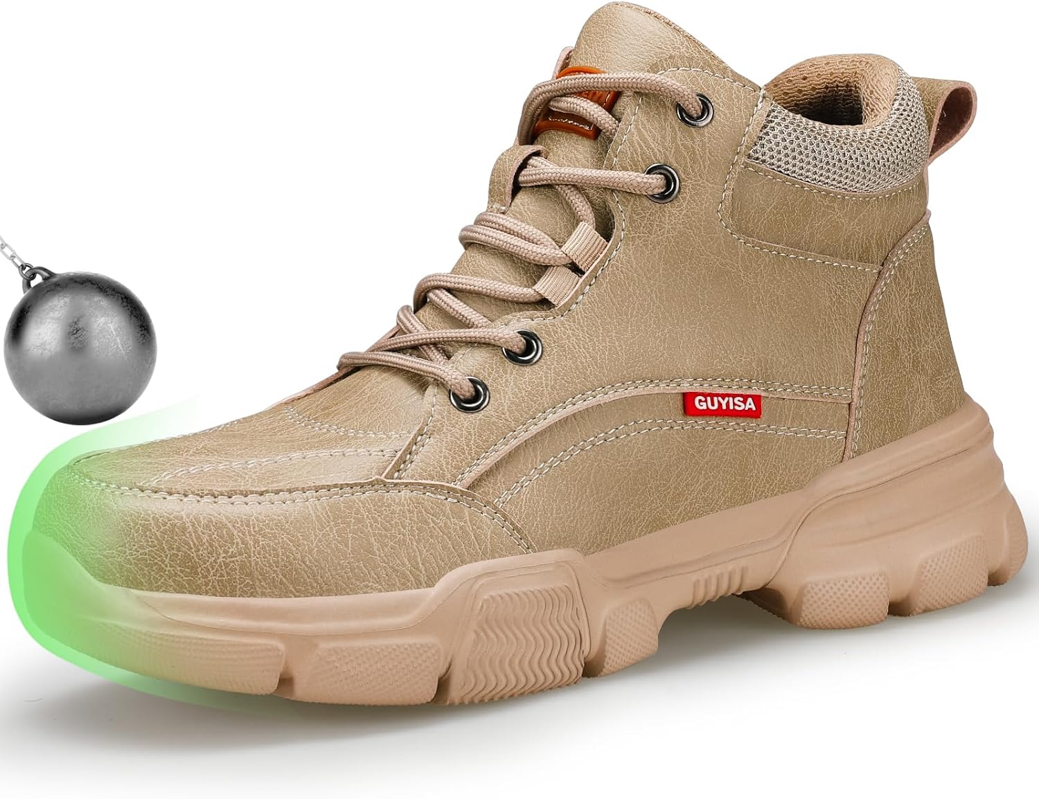 Steel Toe Shoes for Men, Ultra-Lightweight Safety Work Shoes with Kevlar Puncture Resistant Midsole, Water Resistant for Warehouse Logistics Factory Workshop