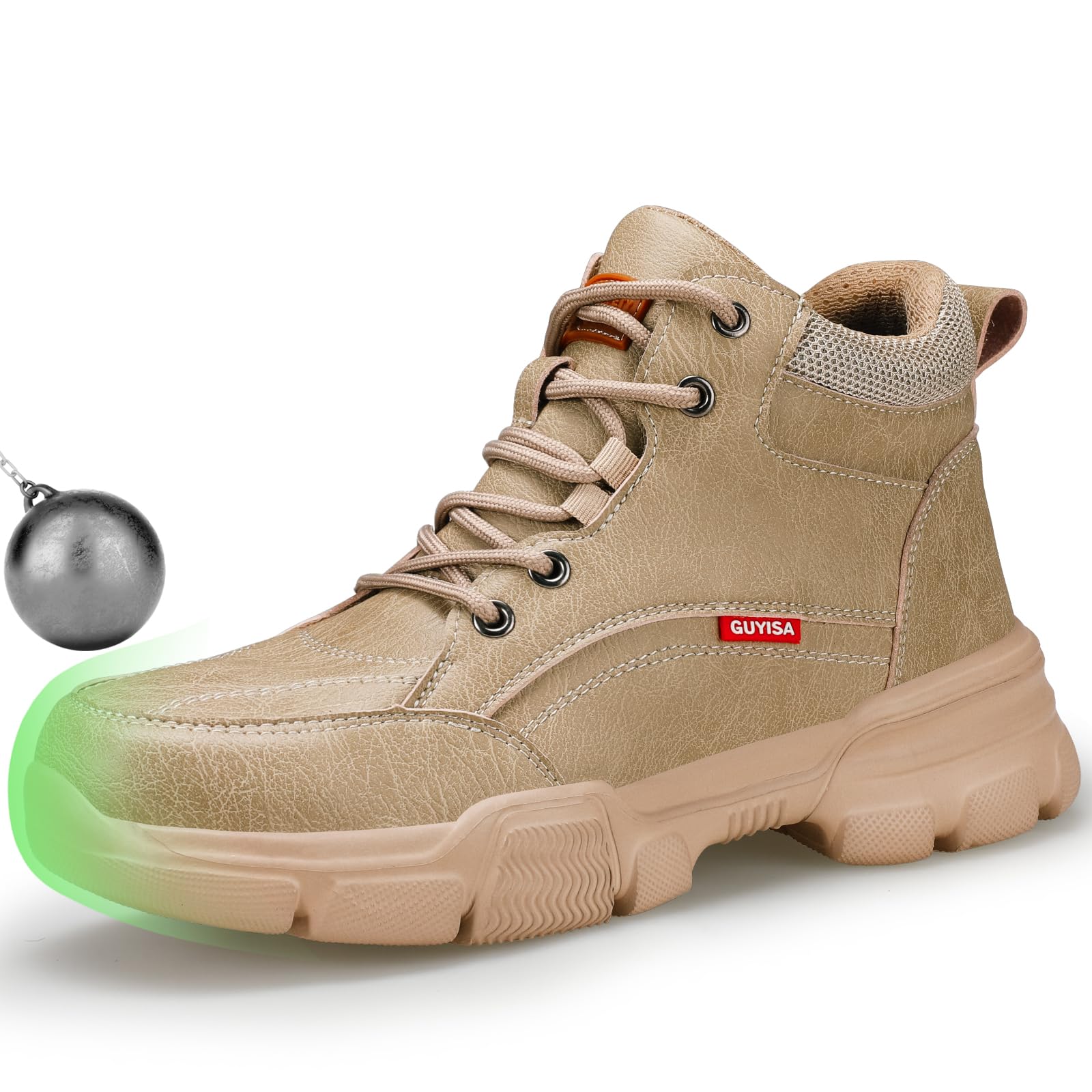 Steel Toe Shoes for Men, Ultra-Lightweight Safety Work Shoes with Kevlar Puncture Resistant Midsole, Water Resistant for Warehouse Logistics Factory Workshop