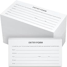 Yeaqee 800 Pcs Raffle Ticket Sheets, Designated Field Entry Forms, Versatile for Drawing Entry Slips & Door Prizes for Collect Name Address Phone Number Email, 5.12 x 2.76 inWhite