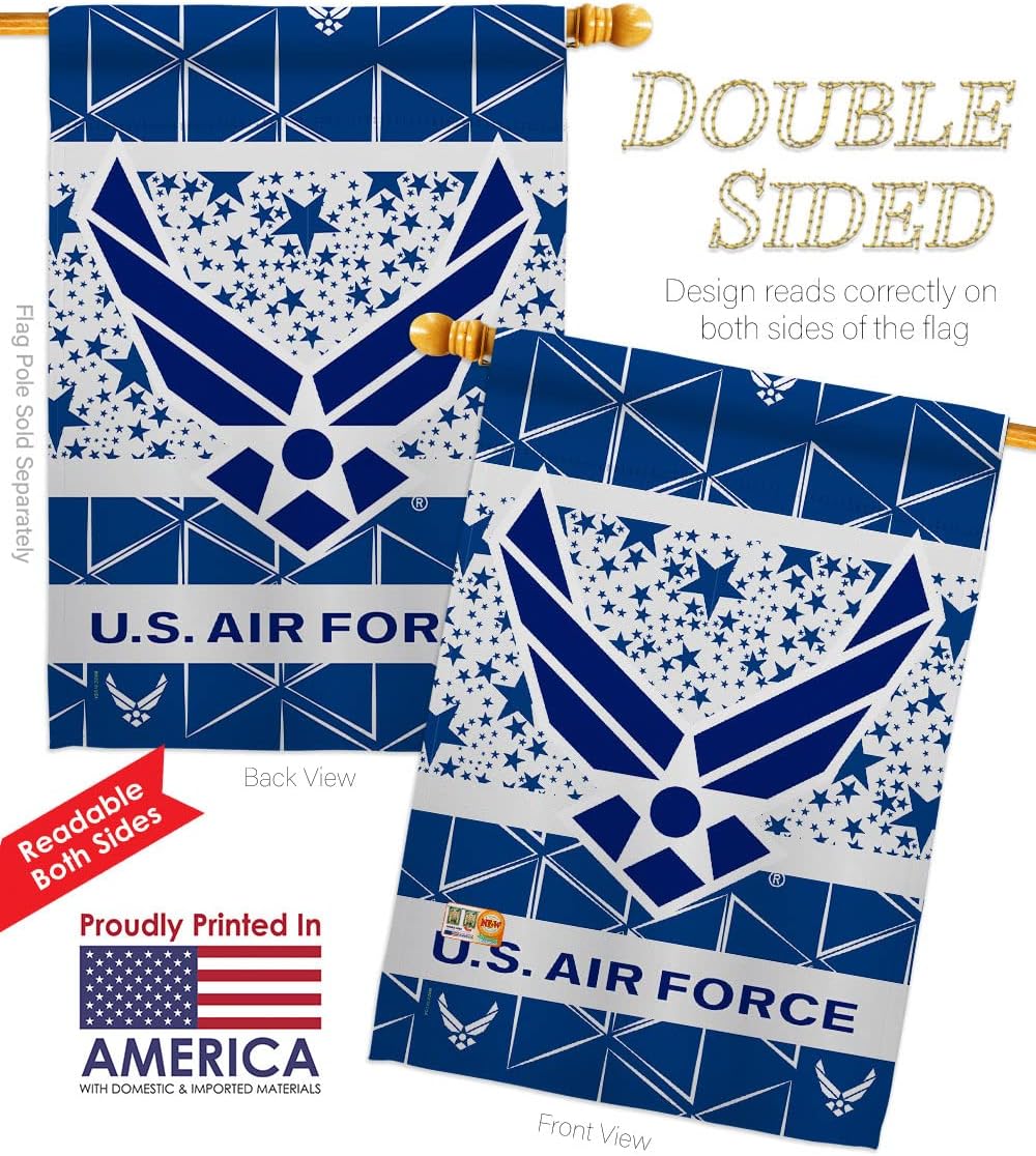 Air Force Garden House Flags Kit Armed Forces USAF United State American Military Veteran Retire Official Small Decorative Gift Yard Banner Double-Sided Made in USA 28 X 40