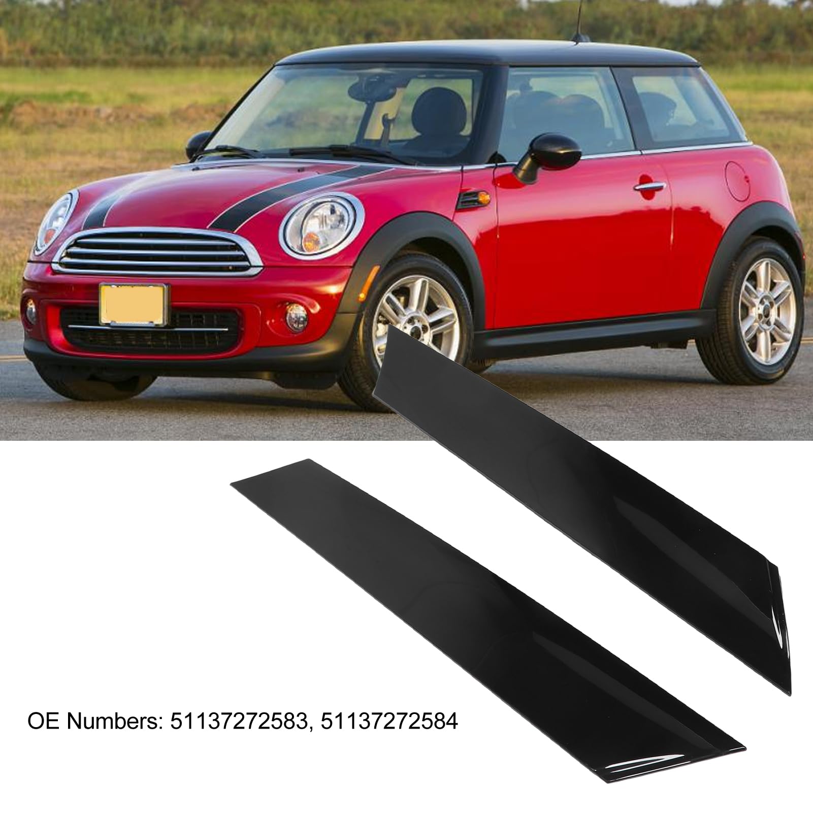 Alomejor Windshield Post Trim Replacement Fit for R55 R56 R57 | Trwały materiał ABS, idealne dopasowanie, łatwy montaż, zastępuje uszkodzone części